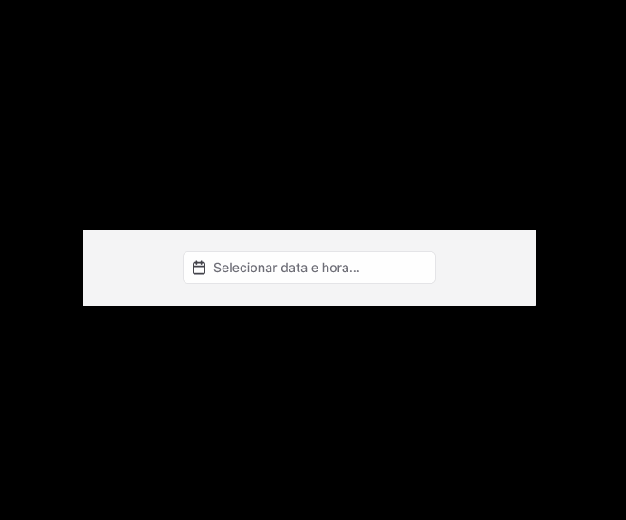 Datepicker + Time — componente em ação