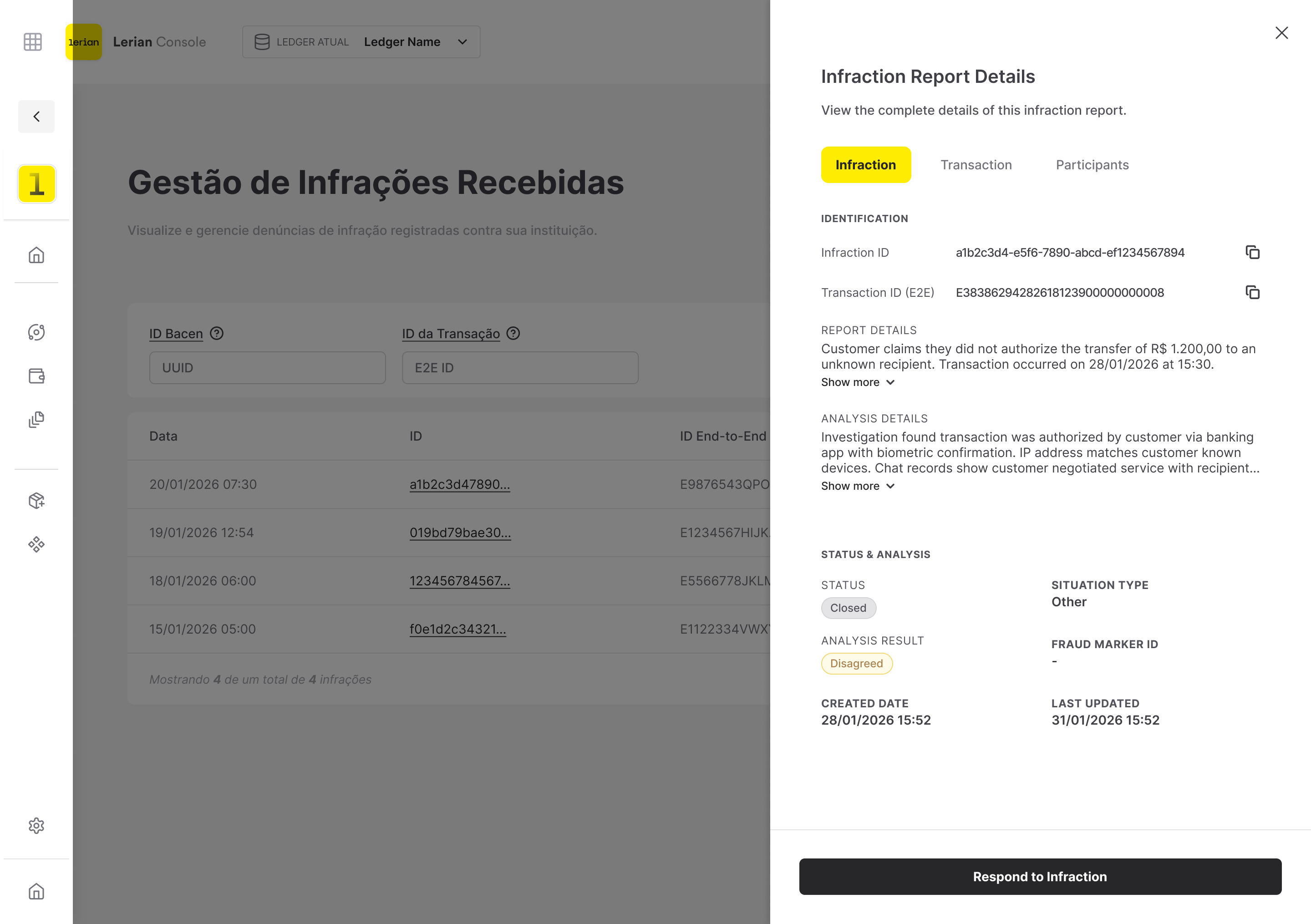 Gestão de Infrações do Pix — light mode