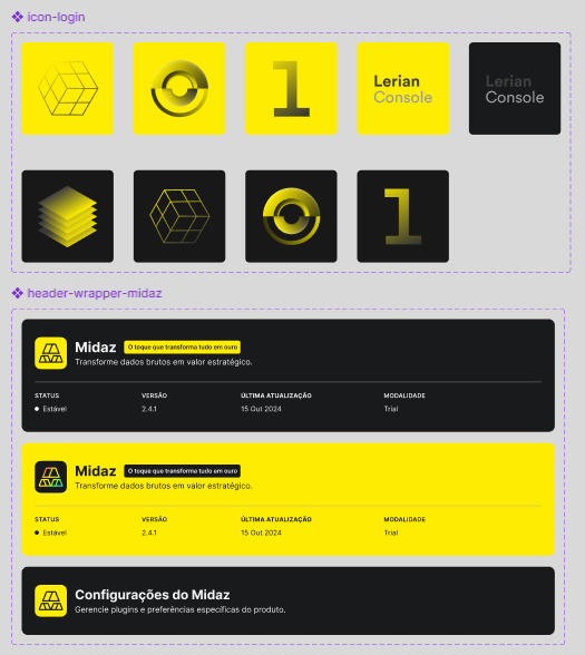 Componentes do design system da plataforma